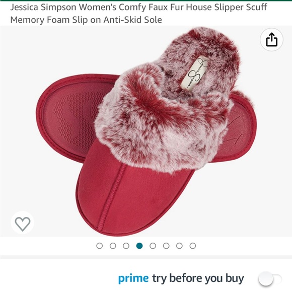 Jessica Simpson Red Womens Slippers with memory foam.  New with tags - Picture 2 of 4